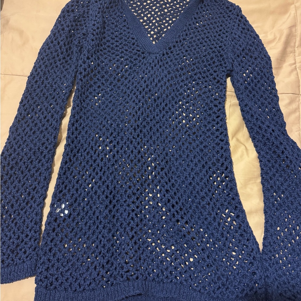 Monday Newport  Dress midnight Crochet  blue  size S